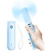 JISULIFE Ventilatore portatile JISULIFE, batteria da 4500 mAh, autonomia di 37 ore, 3 velocità, ventilatore personale pieghevole tascabile con torcia e power bank