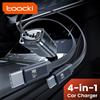 Toocki Caricabatteria da auto con display digitale 105W 4 In1 Cavo doppio tipo C a ricarica rapida con cavo retrattile per iPhone 16 15 14 Samsung
