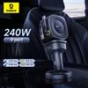 Baseus Caricabatteria da auto da 240 W 4 porte Cavo retrattile integrato Caricatore per telefono da auto USB tipo C a ricarica rapida per Samsung iPhone Xiaomi