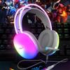 AULA S505 Esports Cuffie da gioco Computer USB Cuffie cablate RGB Effetto luce fredda Fascia Auricolare trasparente per PC portatile