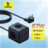 Baseus 67W GaN Caricabatterie Multipresa veloce USB-C Ricarica rapida Presa 3AC Stazione desktop 6 in 1 per laptop iPhone Samsung Xiaomi