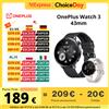 OnePlus Versione globale OnePlus Watch 3 Smartwatch da 43 mm Display AMOLED da 1,37 pollici Snapdragon W5 Gen 1 Fino a 60 ore di durata della batteria