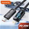 Toocki PD20W Cavo USB C per illuminazione Cavo di ricarica rapida Display digitale per iPhone 14 13 12 Pro Max X XS MacBook iPad Pro