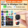 Carlinkit Mini Ultra 3 CarlinKit 5.0 Adattatore wireless Wireless CarPlay Android Auto per OEM Car Plug & Play WiFi Bluetooth Connessione automatica