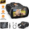 INSKAM Binocolo per visione notturna 4K Occhiali per visione notturna con grande schermo da 4,5 pollici 5000mAh 800m Occhiali per telescopio per visione notturna a infrarossi completamente scuri
