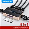 Vention HDMI Splitter 5 in 1 out 4K/30Hz HDMI 5x1 3x1 adattatore per XBOX 360 TV Mi Box Switch PS5 PS4 3 in 1 out HDMI 2.0 Switcher