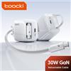 Toocki GaN 30W Caricatore USB veloce PD Ricarica rapida per iPhone16 15 Caricatore rapido USB tipo C Ricarica rapida Cavo retrattile integrato