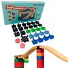 TOY2 Set di grandi dimensioni,29 connettori per binari per treni giocattolo compatibili con Brio e Lego Duplo,Kit con 5 diversi connettori per binari,Set di connettori per binari in legno sostenibile