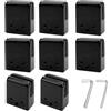 Cokritsm 8PCS Morsetti per vetro 8-10mm in acciaio inox 304, clip in nero staffa in vetro regolabile schienale piatto per balaustra corrimano per scale, in clip supporto per scala