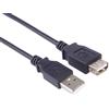 PremiumCord Cavo di Prolunga USB 2.0 da 0,2m, Cavo Dati High Speed Fino a 480Mbit/s, Cavo di Ricarica, USB 2.0 Tipo a da Femmina A Maschio, 2X Schermato, Colore Nero, Lunghezza 0,2m