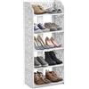 Ejoyous Scarpiera bianca a 5 ripiani, Stretta scarpiera ad angolo intagliato Armadio Scarpe Porta Scarpe Scaffale Portascarpe Scarpiera da Ingresso per bagno veranda ingresso 40 x 23 x 90 cm