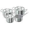 ZWILLING Set di pentole, 4 pezzi, 3 coperchi, Adatto per induzione, Acciaio inox, Twin Classic