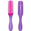 Denman Curly Hair Brush D3 (African Violet) 7 Row Styling Brush for Detangling, Separating, Shaping and Defining Curls - For Women and Men