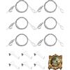 NACETURE Kit per appendere quadri, ganci per binario con 6 ganci bianchi per binario, cavo invisibile da 182 cm, 6 ganci regolabili, ganci in acciaio inox, ganci in nylon e cavo in acciaio (6 pezzi)