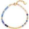 JEWELS BY LEONARDO Bracciale Belinda - Bracciale in acciaio inox dorato - Pietre naturali filigranate nei toni del blu e del bianco - 19-22 cm di lunghezza - Gioielli regalo per donne - 024571, Eine