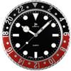 Lowell Orologio da Parete al Quarzo Cassa Acciaio Indici Luminiscenti D 33,8 Cm Rosso