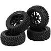 Dilwe Pneumatici Auto RC 4 Pezzi/Set Pneumatici n Gomma per Auto Fuoristrada 1:10 Pneumatici Cerchione per Modello Veicolo RC