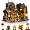 Foyucool Miniature da Costruire per Adulti, Kit Casa delle Bambole in Legno, Diorama con Arredi Completi, Compleanni e Natale, Castello Magico