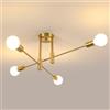 Comely Plafoniera Sputnik Moderno, Oro 4 Luci E27 Lampadario Industriale | Lampadario E27 Oro, Lampada da Soffitto Industriale in Metallo per Soggiorno Sala da Pranzo Cucina Camera da Letto