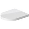 Duravit Sedile WC ME by Starck Compact, tavoletta WC con chiusura rallentata, copriwater con cerniere in acciaio inox, coperchio water Duroplast, versione compatta (43,8 cm), bianco