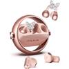 PAXA 3 in 1 Cuffie Open Ear Clip-on con Orecchini Farfalla Diamanti Rimovibile- Auricolari Bluetooth 6.0, Audio HiFi, 140H, Elegante Design Aperto, Ideali per Lo port e Tempo Libero, Ctbuds Rosa Oro