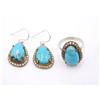 13.70 GM 925 Argento Sterling Turchese & C.Z Gemma Bicolore Gioielli Set