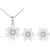 Loutade Set di gioielli natalizi in argento Sterling 925 con fiocco di neve e orecchini, in argento Sterling 925, con fiocco di neve, per donne e ragazze per l'inverno, Pietra