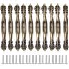 Fdit Maniglie per porte 10 set Maniglie in bronzo stile vintage Maniglie per armadietti Maniglie per porte da fienile in rame antico per comò Cassetto Armadio Home Office