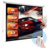 VEVOR Schermo di Proiezione Motorizzato, 3048 mm 4:3 4K 1080 HD, Proiettore con Display di Proiezione con Telecomando, Schermo Cinematografico Automatico, per Teatro Domestico, Ufficio Domestico