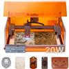 VEVOR Macchina per Incisione Taglierina Incisore Laser 20 W, Macchina per Incisione con Custodia 7000 mm/min, Incisore con Area di Lavoro 300 x 300 mm, per Legno, Pelle, Vetro, Classe 1