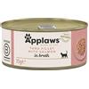 Applaws Alimenti per gatti umidi naturali al 100% con filetto di tonno e salmone di alta qualità in brodo, 24 x 70 g