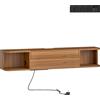 HOMCOM Mobile Porta TV fino 50" Sospeso con Prese di Corrente, USB e Tipo C, Cassetto e Ripiani, 120x24x22.4 cm, Noce | Aosom Italy