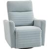 HOMCOM Poltrona reclinabile, poltrona relax con poggiapiedi, girevole a 360°, a dondolo, 82 x 90,5 x 101 cm, grigio-blu | Aosom Italy