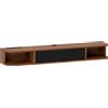 HOMCOM Mobile Porta TV fino 50" Sospeso con Cassetto, 2 Ripiani Aperti e Foro Passacavi, 120x24x16 cm, Noce | Aosom Italy