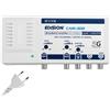 EDISION CAM-300 Amplificatore Antenna TV, Centrale Banda Larga, 2UHF, 1VHF/FM, 18-34db Regolabile, 115dBmV, per Digitale Terrestre DVB-T/T2, con filtro 5G LTE, UHF 470-694Mhz, VHF/FM 47-230MHz