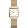 BERING 18226-334 Orologio da donna al quarzo, orologio da polso con cassa in acciaio inossidabile color oro da 26 mm e quadrante bianco, cinturino in maglia milanese, vetro zaffiro, 3 ATM