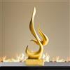 AWNR Scultura astratta decorazione dorata: statua di fiamma statuette d'arte in resina moderna decorazione per la casa per soggiorno supporto TV mensola ufficio accenti centrotavola minimalista