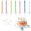 Relaxdays Candeline per Compleanno, Set da 152 Candele e Supporti, per Torte e Party, Oggetti Decorativi, 6 cm, Colorate
