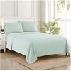 Sweet Home Collection Set di Biancheria da Letto di Lusso con Lenzuolo con Angoli, 2 federe, in Microfibra, Menta, Regina