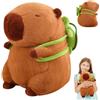 Ourdort Capybara Peluche, 25cm Capybara Peluche Bambola, Capibara Plush Con Zaino Tartaruga, Morbido E Carino, Realistico Animale Peluches Capibara, Compleanno Regalo Per Ragazzi Ragazze