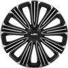 WRC 4 Copricerchi Sportivi Auto 15 pollici - Design Racing Rally Bicolore - Grigio Metallizzato Nero Opaco ABS Resistente
