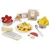 Janod - Pasta Mix, Set di Pasta, Giocattolo Imitazione Cucina e Ristorante, 58 Elementi in Legno, Cartone, Feltro, Certificato FSC, Vernice ad Acqua, dai 3 Anni, J06598