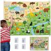 BONNYCO Lavagna di Feltro con 116 Figure di Animali della Giungla. Giochi Montessori e Regalo Compleanno Bambini dai 3-8 Anni. Pannello Sensoriale per Autismo, Giocattoli Educativi