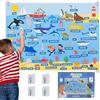 BONNYCO Lavagna di Feltro con 107 Figure di Animali Marini. Giochi Montessori e Regalo Compleanno Bambini dai 3-8 Anni. Pannello Sensoriale per Autismo, Giocattoli Educativi