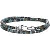 COAI Bracciale da Uomo in Turchese Africano, Bracciale Doppio Strato da Uomo con Perline Heishi di Pietre Dure M