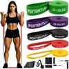 PORTENTUM Elastici fitness - Set da 11 - Bande elastiche 5 livelli intensità - Maniglie, ancoraggio porta, protezioni e borsa - Elastico palestra in casa uomini e donne - Forza Crossfit Yoga Pilates
