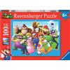RAVENSBURGER S.R.L. Puzzle Super Mario 100 pezzi, Ravensburger bambini 6 anni, puzzle XXL 36x49 cm, gioco educativo, motricità fine