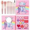 AYNKH Set Trucco Ragazze 14 Colori, 8 Pennelli Rosa, Palette Portatile, per Show Halloween, Festa di Compleanno, Regalo Bellezza