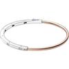 PANDORA Signature - Bracciale rigido bicolore I-D con pavè, in argento sterling placcato in oro rosa 14k, con pietre di zirconia cubica incolori
