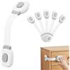 BillyBath Chiusure di Sicurezza per Bambini 6 Pezzi, Blocca Cassetti Credenza Frigo Toilette, Nessun Trapano Necessarioc, grigio